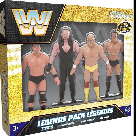 (4-Pack) WWE Superstars - WWE Bend-Ems TCG Toys WWE Toy Wrestling Action Figure - Picture 1 of 4